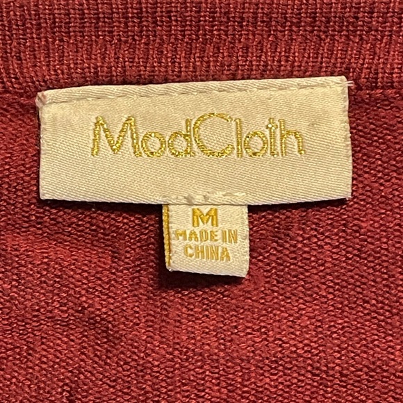 ModCloth women’s size Medium red lightweight cardigan - Picture 5 of 7